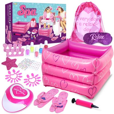 Shemira Gift Set for Girls 7, 8, 9, 10-12 Years Old, Spa Day Toys, Kids Manicure Pedicure Kit and Nail Art Kit,Christmas Birthday Gifts for Girls Age 7-12