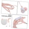ibasenice Pink Cartoon Headphones for Kids Kitten Claw Earphones with Storage Case 3.5mm Jack view 4