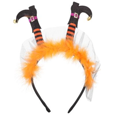 PRETYZOOM Halloween Witch Foot Headband Unique Party Hairband for Women Halloween Hair Decoration Eye-Catching Festival Accessory