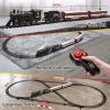 Train Set for Kids,Remote Control Locomotive Engine Under Christmas Tree,Electric Model Train W/Carriages and Long Tracks,Train Toy Gift for Boys Girls Age 4-12 view 2