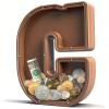 UBeesize 12in Extra Large Wooden Piggy Bank,Letter Piggy Bank for Boys Girls,Money Coin Bank for Kids,Christmas,Birthday,Childrens Gift and Home Office DecorationC view 1