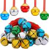 Gejoy 24 Pieces Christmas Jingle Bell Necklaces Bulk Large Bell Necklaces for Craft Holiday Party Supplies(Multicolor) view 1