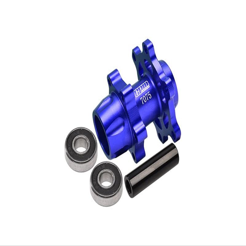 Aluminum 7075-T6 Front Wheel Hub Hex (Larger Inner Bearing) for LOSI 1:4 Promoto-MX Motorcycle Dirt Bike RTR LOS06000 LOS06002 Upgrades - Blue