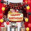 Fangleland Movie Night Birthday Decorations for Girls Boys, Movie Night Themed Indoor Outdoor Happy Birthday Party Supplies Cake Toppers Backdrop Banner view 2