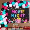 kreat4joy Movie Night Birthday Party Decorations for Girls, Movie Theme Party Decorations, Movie Night Backdrop Balloons Arch for Movie Night Theme Birthday Party Supplies view 2
