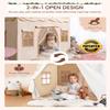 Besrey Kids Play Tent 2 in 1 with Padded Mat and Lights, Large Kids Playhouse with 2 Doors & 4 Windows, Indoor & Outdoor, Christmas Toddler Tent, 51" x35" x 51" view 2