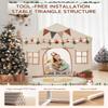 Besrey Kids Play Tent 2 in 1 with Padded Mat and Lights, Large Kids Playhouse with 2 Doors & 4 Windows, Indoor & Outdoor, Christmas Toddler Tent, 51" x35" x 51" view 4