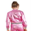 Jhaoyu Kids Girls Boys Metallic Bomber Moto Jacket Coat Hip Hop Jazz Modern Dance Top Disco Party Wear Light Pink 8 Years view 2