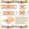 Liliful Pack of 8 Wood Train Track Expansion Packs Compatible with Most Train Tracks (2 Sizes,Mixed Straight) view 2