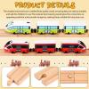 Liliful Pack of 8 Wood Train Track Expansion Packs Compatible with Most Train Tracks (2 Sizes,Mixed Straight) view 3