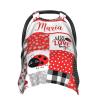 Personalized Baby Car Seat Canopy for Babies, Custom Name Lady Bug Baby Car Seat Covers for Girls, Opening Minky Nursing Breastfeeding Cover for Infant, Carseat Canopies for Newborn view 1