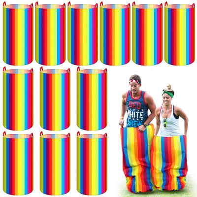 12 Pack Large Potato Sack Race Bags for Kid Adults Family Carnival Outdoor Games Oxford Cloth Potato Sacks for Halloween Game Birthday Party Field Day Camping Hiking Festival Games, 35.4 x 27.6 Inch