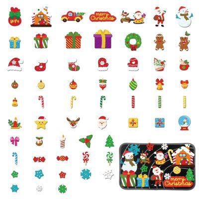 INFUNLY DIY Felt Christmas Set with 61PCS Christmas Time Fun Felt Figures for Flannel Board Stories Felt Christmas Craft Kits Decoration for Xmas Gifts New Year Party Supplies Portable Felt Set