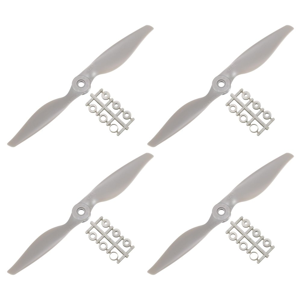 MECCANIXITY 13x6.5 Propeller RC Propellers 2 Vane Blades Props Grey with Adapter Rings for Electric Airplane Aircraft, Pack of 4
