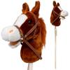 Nature Bound Horse Riding Stick | Handcrafted Plush Hobby Horse Sticks | Handsewn Head, Sturdy Wood Stick | Plus Neighing & Clip-Clop Sounds for Kids Toddlers Preschoolers | Chestnut Red Color view 1