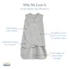 HALO 100% Cotton Sleepsack Swaddle, 3-Way Adjustable Wearable Blanket, TOG 1.5, Lullaby Forest, Small, 3-6 Months view 3