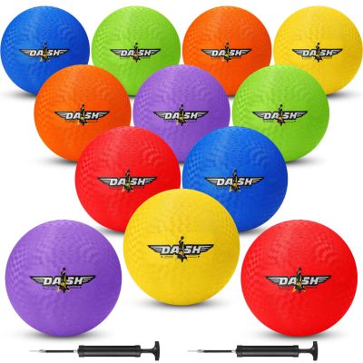 Jerify 12 Pcs 8.5 Inches Playground Balls Kickball Bulk, Colorful Inflatable Sports Bouncy Balls, Dodgeball, Kickball for Official Play, and Fun Indoor and Outdoor Toys and Gift (Light Color)