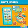 Pretend Toddler Phone, Learning Toy Phone Set,Keyfob Key Toy and Credit Cards Set, Kids Cellphone, Girls Boys Birthday Gifts for 1 2 3 Year Old,Baby Blue, Kids Presents, Easter Basket Stuffers view 2