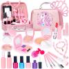 Pretend Makeup for Toddlers, Kids Pretend Makeup Kit for Girls Fake Makeup Toys with Cosmetic Bag, Play Makeup for Little Girls Age 3 4 5 6 7 Christmas Birthday Gifts Toys (Fake Makeup) view 1