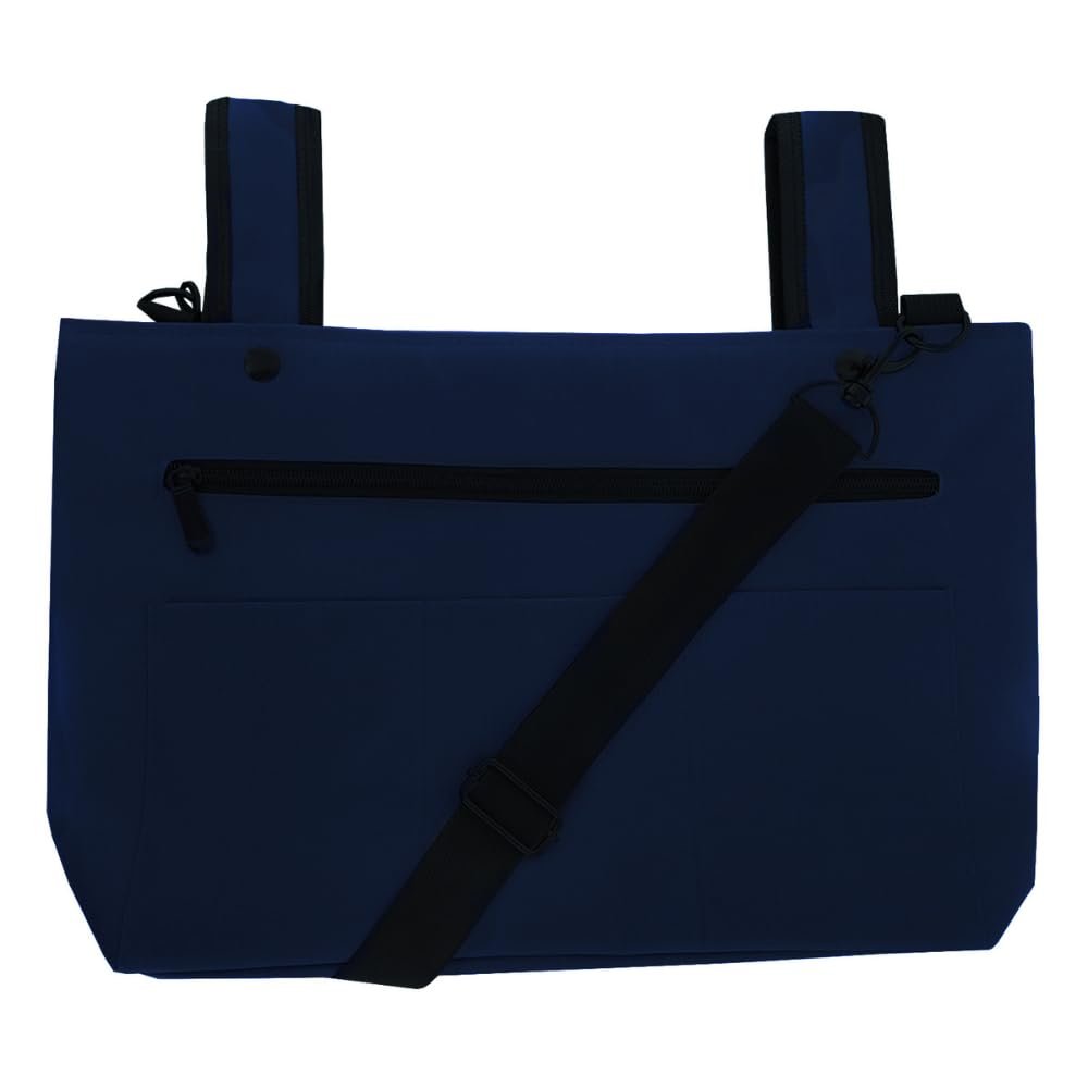 Two Lumps of Sugar Navy Snapster - Universal Stroller Caddy Organizer Bag with Adjustable Shoulder Strap and Multiple Pockets, Compatible with Nuna, Itzy Ritzy, Other Strollers, Walkers, & More