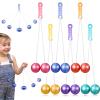 Liliful 6 Pcs Clackers Balls on a String Hands Gifts for Christmas Lato Lato Ladder Balls Gifts for Training Balance Ability Concentration Holiday Stocking Stuffer (Lighted)(Classic)