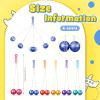 Liliful 6 Pcs Clackers Balls on a String Hands Gifts for Christmas Lato Lato Ladder Balls Gifts for Training Balance Ability Concentration Holiday Stocking Stuffer (Lighted)(Classic) view 2