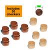 Hellpnoom 30 Pieces of Checkers just one Game- Wooden Chess Pieces only-Checkers Pieces view 2