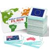 244PCS Countries of The World Flags Flash Cards Country Continent Capitals Population Country Flag Geography Educational Cards Game Gift for Family & Adults All Countries Flags of The World view 1