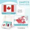 244PCS Countries of The World Flags Flash Cards Country Continent Capitals Population Country Flag Geography Educational Cards Game Gift for Family & Adults All Countries Flags of The World view 2
