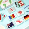 244PCS Countries of The World Flags Flash Cards Country Continent Capitals Population Country Flag Geography Educational Cards Game Gift for Family & Adults All Countries Flags of The World view 4