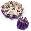 Rolling Purple Drawstring Bag with Purple Drawstring Bag DND Felt Dice Tray - Perfect for RPG Players, Tabletop Gamers, Small Accessories Storage - Ideal for Jewelry, Coins, Keys view 1