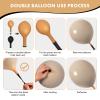 IHEPYQ Tan Balloons Double Stuffed Nude Brown Garland Apricot Different Sizes Neutral Balloon Arch Kit for Teddy Bear Baby Showers Woodland Jungle Themed Birthdays Boho Party Decorations view 3