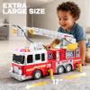 JOYIN Extra Large Toddler Fire Truck Toys for Boys with 33-inch Ladder, Lights & Sprinkler Pump, Big Emergency Vehicle, Kids Toys for Age 3, 4, 5, 6, 7, Christmas Birthday Gift for Grandkids view 2