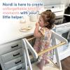 HARPPA Nordi Foldable Toddler Kitchen Tower, Montessori Kitchen Learning Helper, Standing Tower with 3 Adjustable Heights, Suitable Age for 18-48 Months, White view 3