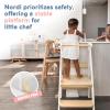 HARPPA Nordi Foldable Toddler Kitchen Tower, Montessori Kitchen Learning Helper, Standing Tower with 3 Adjustable Heights, Suitable Age for 18-48 Months, White view 4