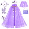 Aoiviss Purple Princess Costume for Girls with 11PCS Princess Cape & Skirt Set for Halloween Party Birthday 6-7/130 view 3