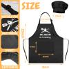 Kids Apron and Chef Hat Set, Grill Maestro in Training Funny Child Apron with 2 Pockets for Boys Girls (Black) view 2