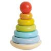 Le Toy Van  Wooden Rainbow Stacker | Girl & Boy 7 Piece Rainbow Wobbling Ring Stacker  Suitable for 18+ Months view 1
