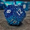 Sage's Portal Labyrinths DND Dice Set 7-Pc Hollow Metal Weave Polyhedral Dungeons and Dragons TTRPG Pathfinder Dice Set (Blue) view 2