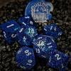 Sage's Portal Labyrinths DND Dice Set 7-Pc Hollow Metal Weave Polyhedral Dungeons and Dragons TTRPG Pathfinder Dice Set (Blue) view 3