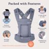 Beco Gemini Baby Carrier Newborn to Toddler - Front, Back and Hip Seat Carrier, Baby Carrier Backpack & Baby Front Carrier with Adjustable Seat, Ergonomic Baby Holder Carrier 7-35lbs (Dark Zebra) view 3