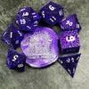 Sage's Portal Labyrinths DND Dice Set 7-Pc Hollow Metal Weave Polyhedral Dungeons and Dragons TTRPG Pathfinder Dice Set (Purple) view 1