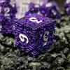 Sage's Portal Labyrinths DND Dice Set 7-Pc Hollow Metal Weave Polyhedral Dungeons and Dragons TTRPG Pathfinder Dice Set (Purple) view 4