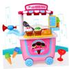 Hohopeti Trolley Ice Cream Toy Waggoner Stroller for Kids Makeup Rolling Cart Kids Playing House Set Birthday Trolley Playset Role Play Cake Trolley Tool Checkout Counter Toy Set Child view 4