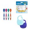Dr. Browns Toddler Feeding Set with Designed to Nourish TempCheck Silicone Spoons, 4-Pack, No-Slip Suction Bowl, 2-Pack, and Baby Bib with Adjustable Collar and Fox Design, 2-Pack view 1