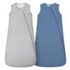 HAPIU Unisex Rayon Made from Bamboo Baby Sleep Sack TOG 1.0, 2-Way Premium Zipper, Wearable Blanket Toddler, 18-36 Months,Light Heather Grey&Moonlight Blue view 1