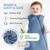 HAPIU Unisex Rayon Made from Bamboo Baby Sleep Sack TOG 1.0, 2-Way Premium Zipper, Wearable Blanket Toddler, 18-36 Months,Light Heather Grey&Moonlight Blue view 2