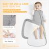 HAPIU Unisex Rayon Made from Bamboo Baby Sleep Sack TOG 1.0, 2-Way Premium Zipper, Wearable Blanket Toddler, 18-36 Months,Light Heather Grey&Moonlight Blue view 3