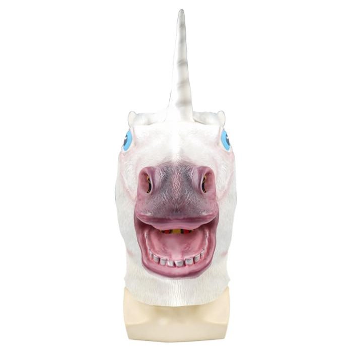 Creative parody of God beast latex mask - sand sculpture online celebrity live props - Halloween animal head cover (Unicorn Mask)