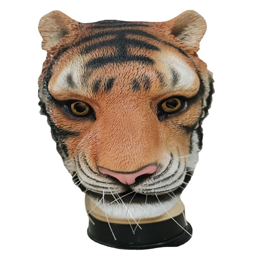 Mr.Fashion Creative parody of God beast latex mask - sand sculpture online celebrity live props - Halloween animal head cover (Tiger mask)